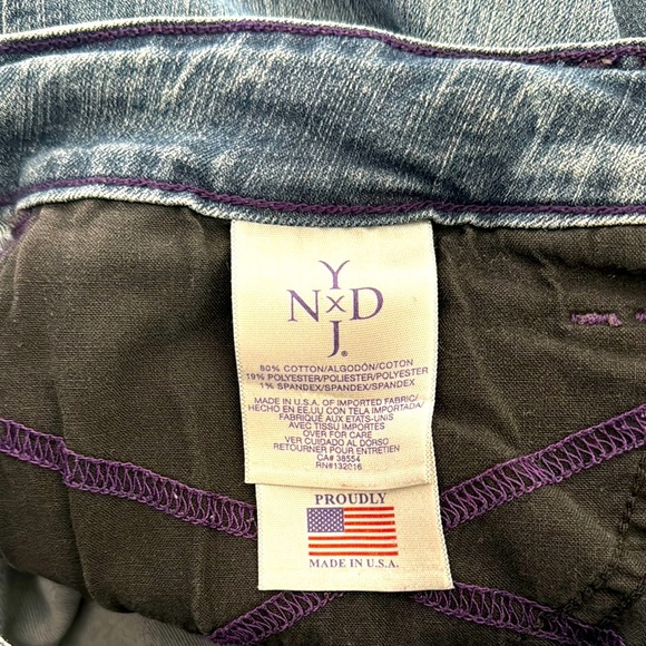 NYDJ Sz 3/8 Straight EUC blue jeans 80cotton19polyester1spandex lift-tuck-tech - Picture 1 of 7